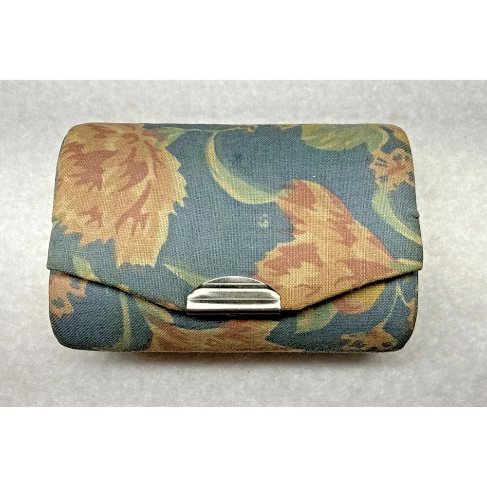 Floral Double Lipstick Holder Case Mirror Travel Vanity Compact Retro Vintage